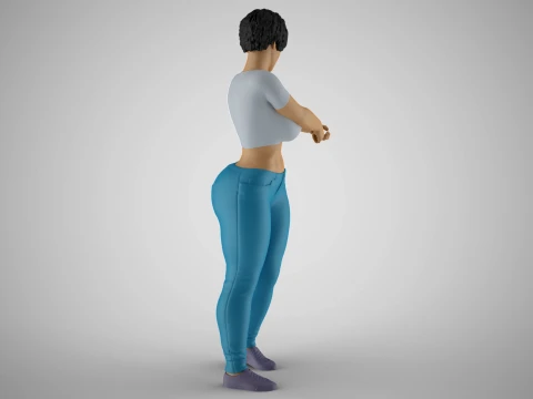 Girl Pulling Rope 3D Print Model