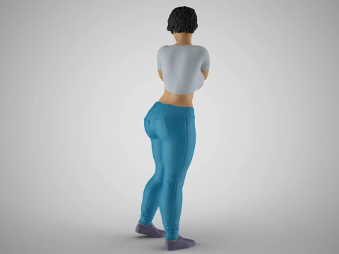 Girl Pulling Rope 3D Print Model