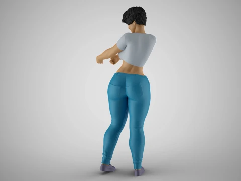 Girl Pulling Rope 3D Print Model