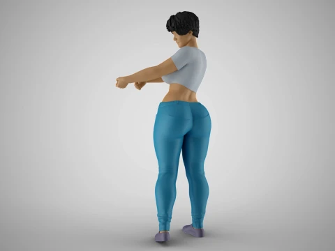 Girl Pulling Rope 3D Print Model