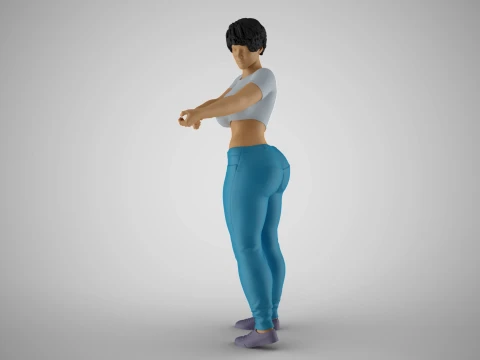 Girl Pulling Rope 3D Print Model