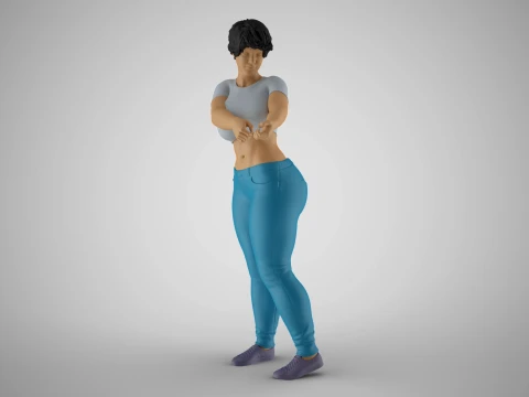 Girl Pulling Rope 3D Print Model