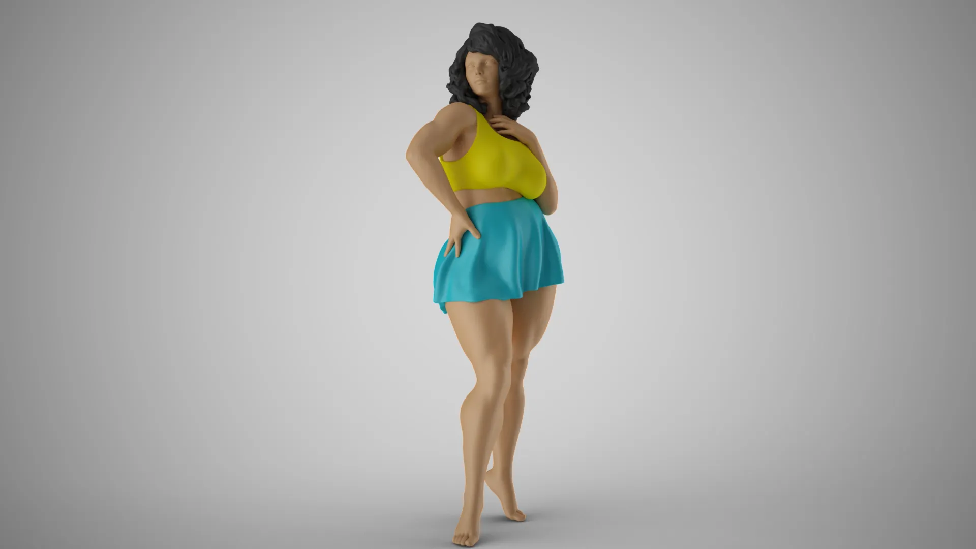 スワンキーガール 3Dプリントモデル .c4d .max .obj .3ds .fbx .stl .blend