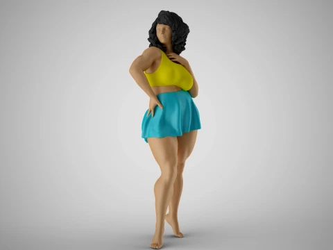 Fille chic Modèles 3D en vedette