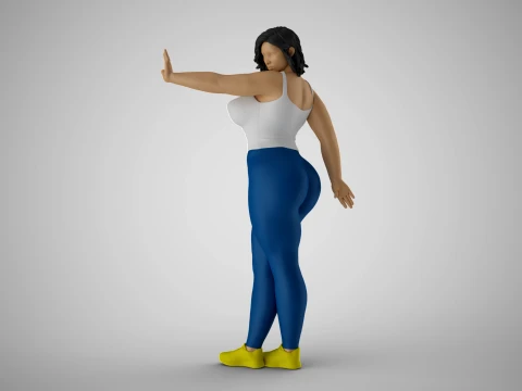 Femme faisant un geste d'arr&ecirc;t Modèles 3D en vedette