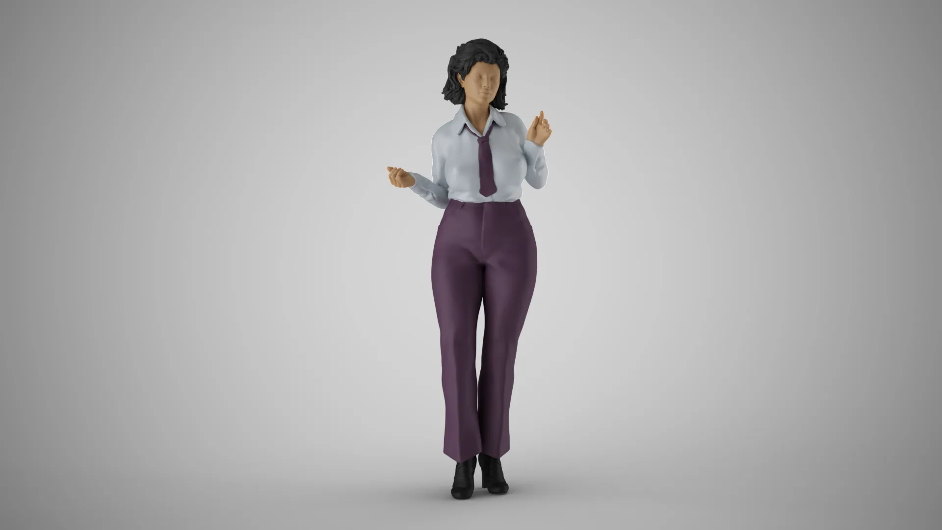 Retro Secretary Pose 3D Model .c4d .max .obj .3ds .fbx .stl .blend 