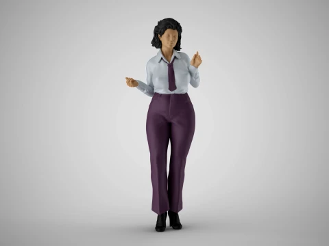 Retro Secretary Pose 3D Model
