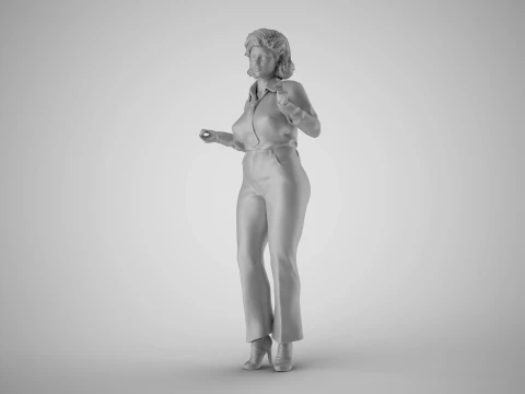 Retro Secretary Pose 3D Model
