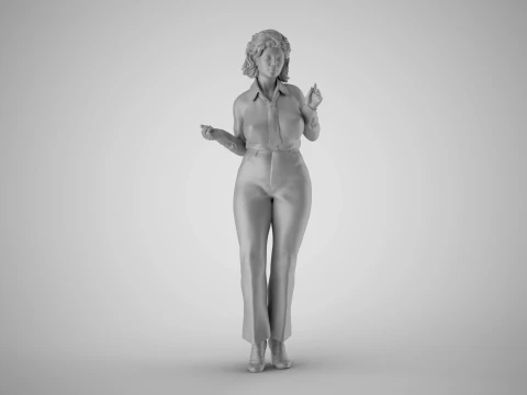 Retro Secretary Pose 3D Model