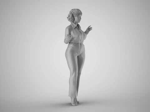 Retro Secretary Pose 3D Model