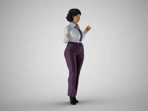Retro Secretary Pose 3D Model
