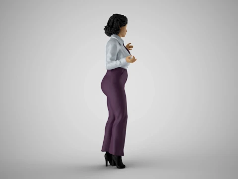 Retro Secretary Pose 3D Model