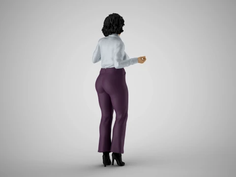 Retro Secretary Pose 3D Model