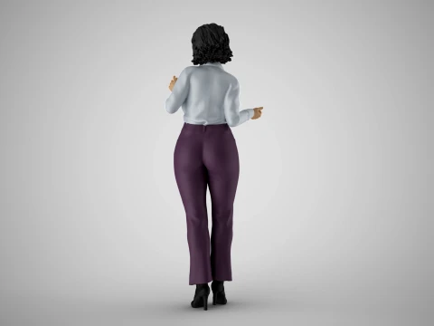 Retro Secretary Pose 3D Model