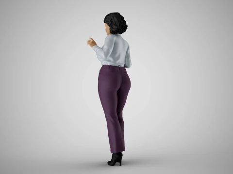 Retro Secretary Pose 3D Model