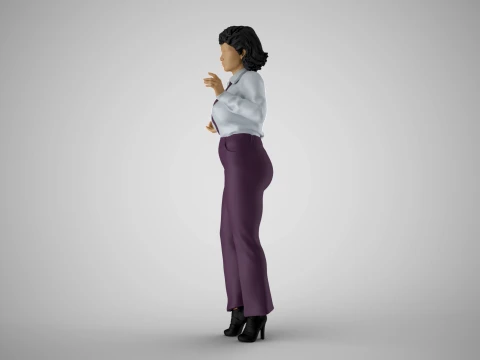 Retro Secretary Pose 3D Model
