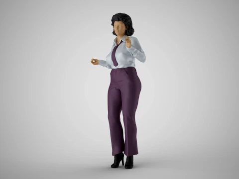 Retro Secretary Pose 3D Model
