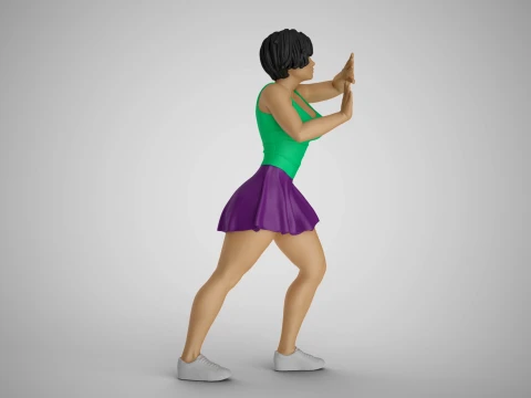 Pushing Girl 3D Print Model