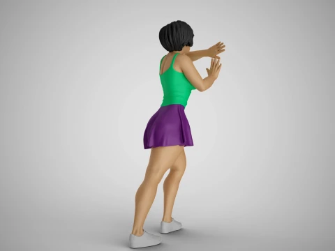 Pushing Girl 3D Print Model