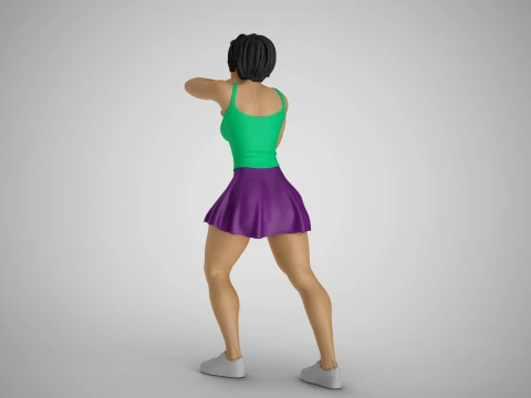 Pushing Girl 3D Print Model