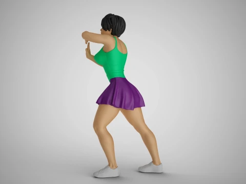 Pushing Girl 3D Print Model
