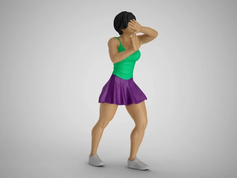 Pushing Girl 3D Print Model