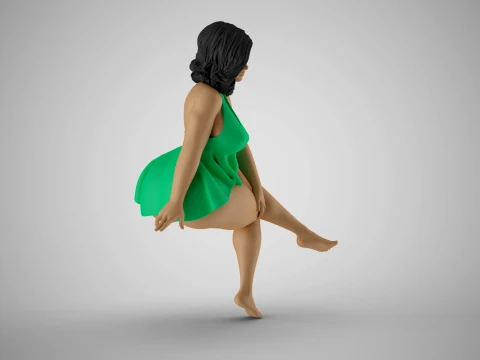 매력적인 소녀 앉아 3D 프린트 모델