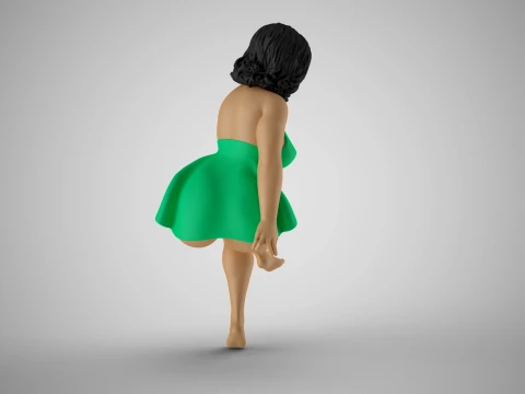 매력적인 소녀 앉아 3D 프린트 모델