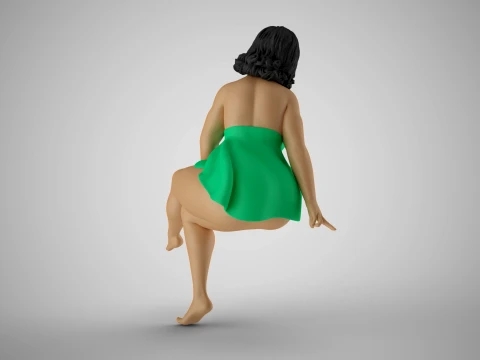 매력적인 소녀 앉아 3D 프린트 모델
