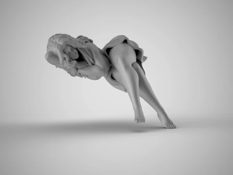 Girl Lying on Her Arm 3D Print Model