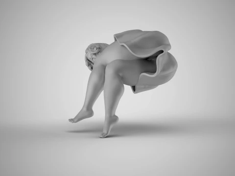 Girl Lying on Her Arm 3D Print Model