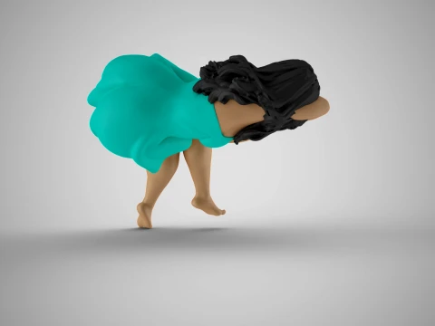 Girl Lying on Her Arm 3D Print Model