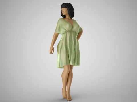 Young Woman Flashing 3D Print Model