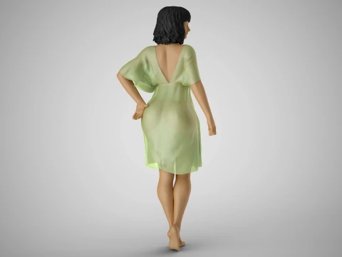 Young Woman Flashing 3D Print Model