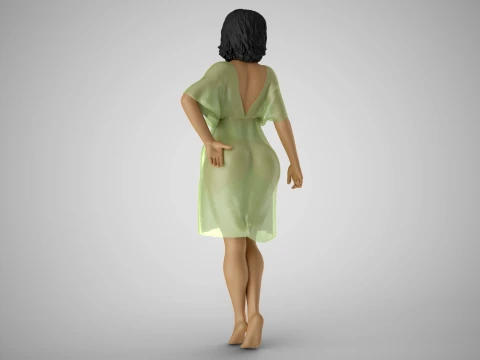 Young Woman Flashing 3D Print Model