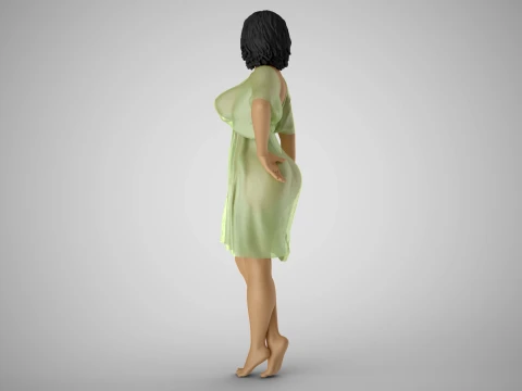 Young Woman Flashing 3D Print Model
