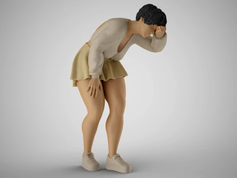 Yorgun Toplu Kız 3D Baskı Modeli