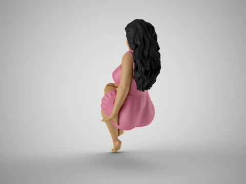 Girl in a Short Skirt her Legs Crossed 3D Print Model