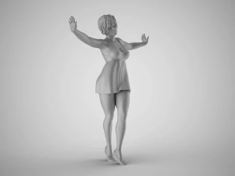 Girl Between the Walls 3D Print Model