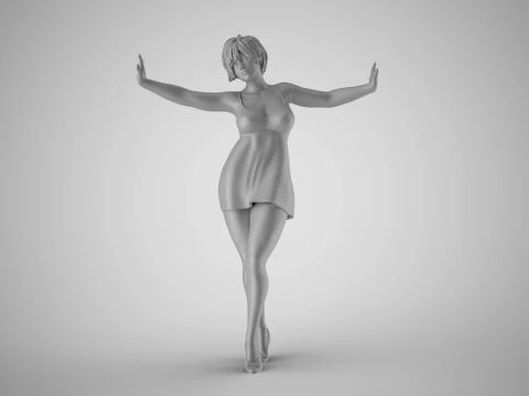 Girl Between the Walls 3D Print Model