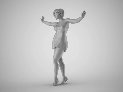 Girl Between the Walls 3D Print Model