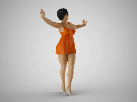 Girl Between the Walls 3D Print Model