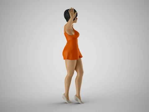 Girl Between the Walls 3D Print Model