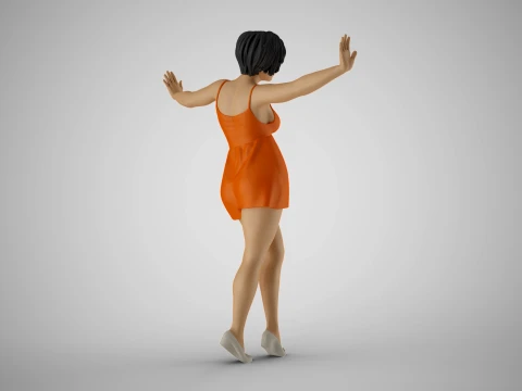 Girl Between the Walls 3D Print Model