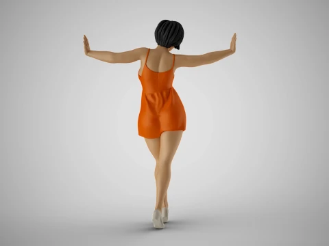Girl Between the Walls 3D Print Model