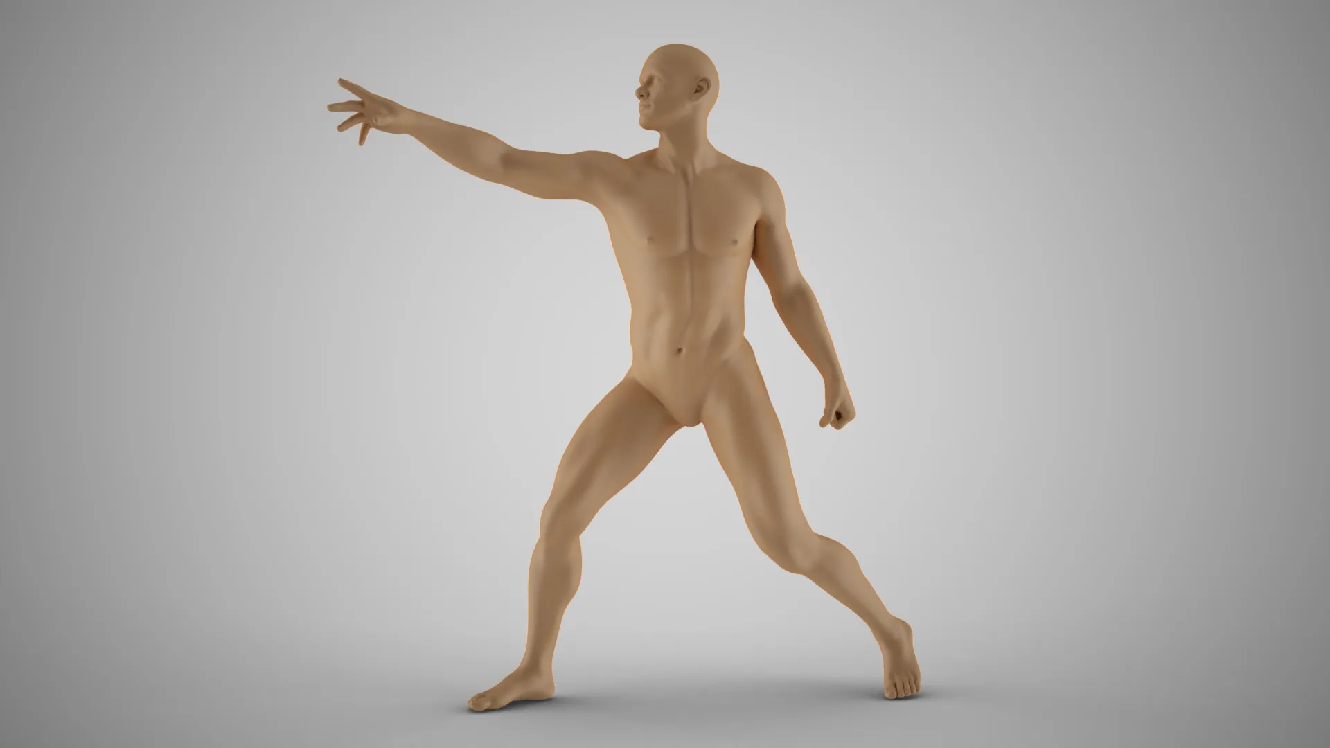 Unreachable Man Artistic Pose 3D Print Model .c4d .max .obj .3ds .fbx .stl .blend 