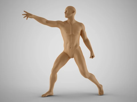 닿을 수 없는 남자 예술적 포즈 3D 프린트 모델