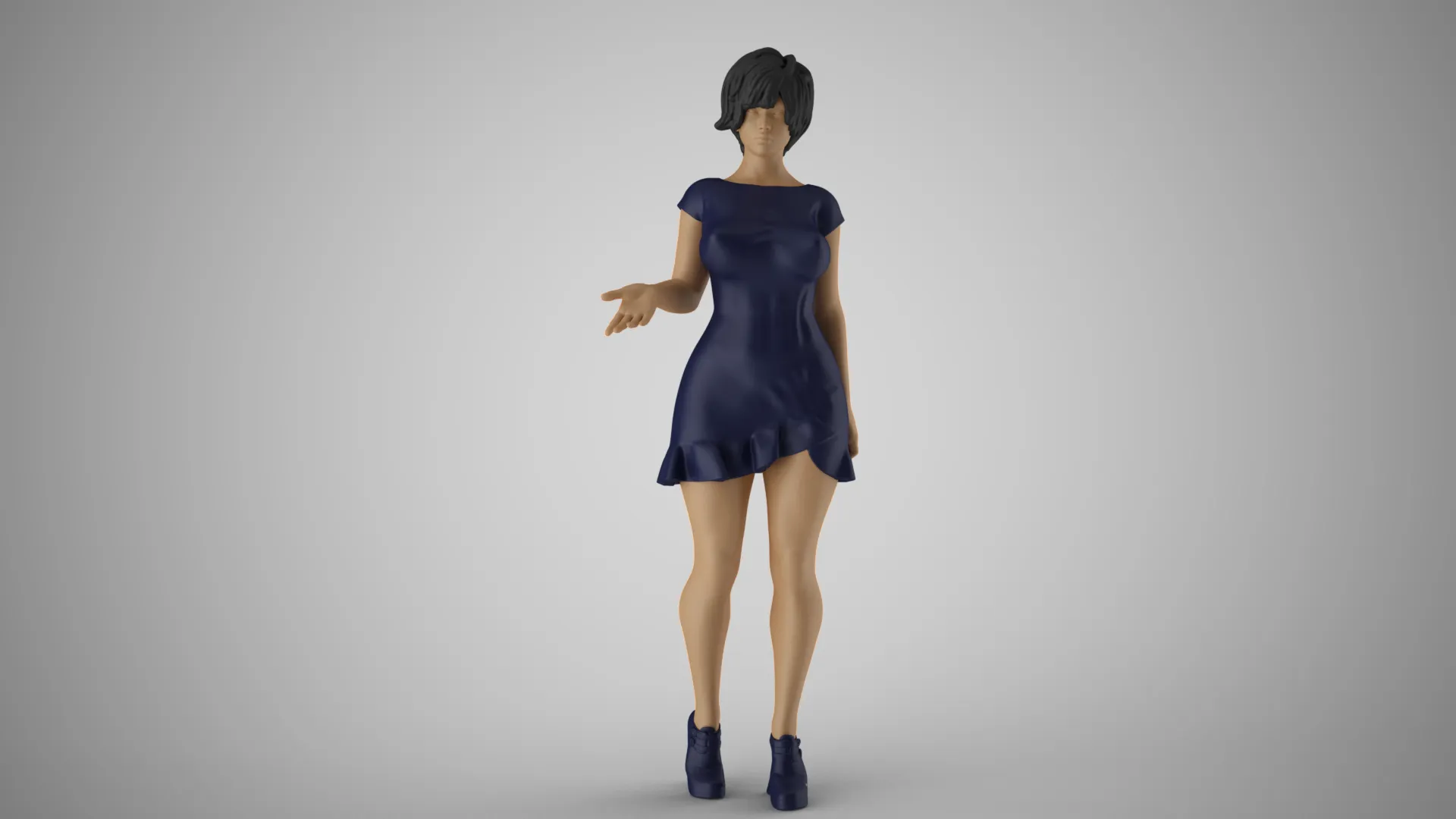 Negotiating Girl 3D Print Model .c4d .max .obj .3ds .fbx .stl .blend