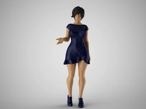 협상하는 소녀 3D 프린트 모델