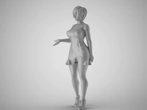 Negotiating Girl 3D Print Model